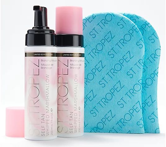 St. Tropez Self-Tan Whipped Marshmallow Duo with 2 Mitts | QVC