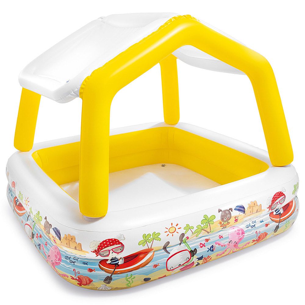 Intex Inflatable Ocean Scene Sun Shade Kids Swimming Pool With Canopy 57470EP - Best Buy | Best Buy U.S.
