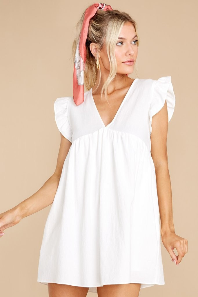 Call Me Angel White Romper Dress | Red Dress 