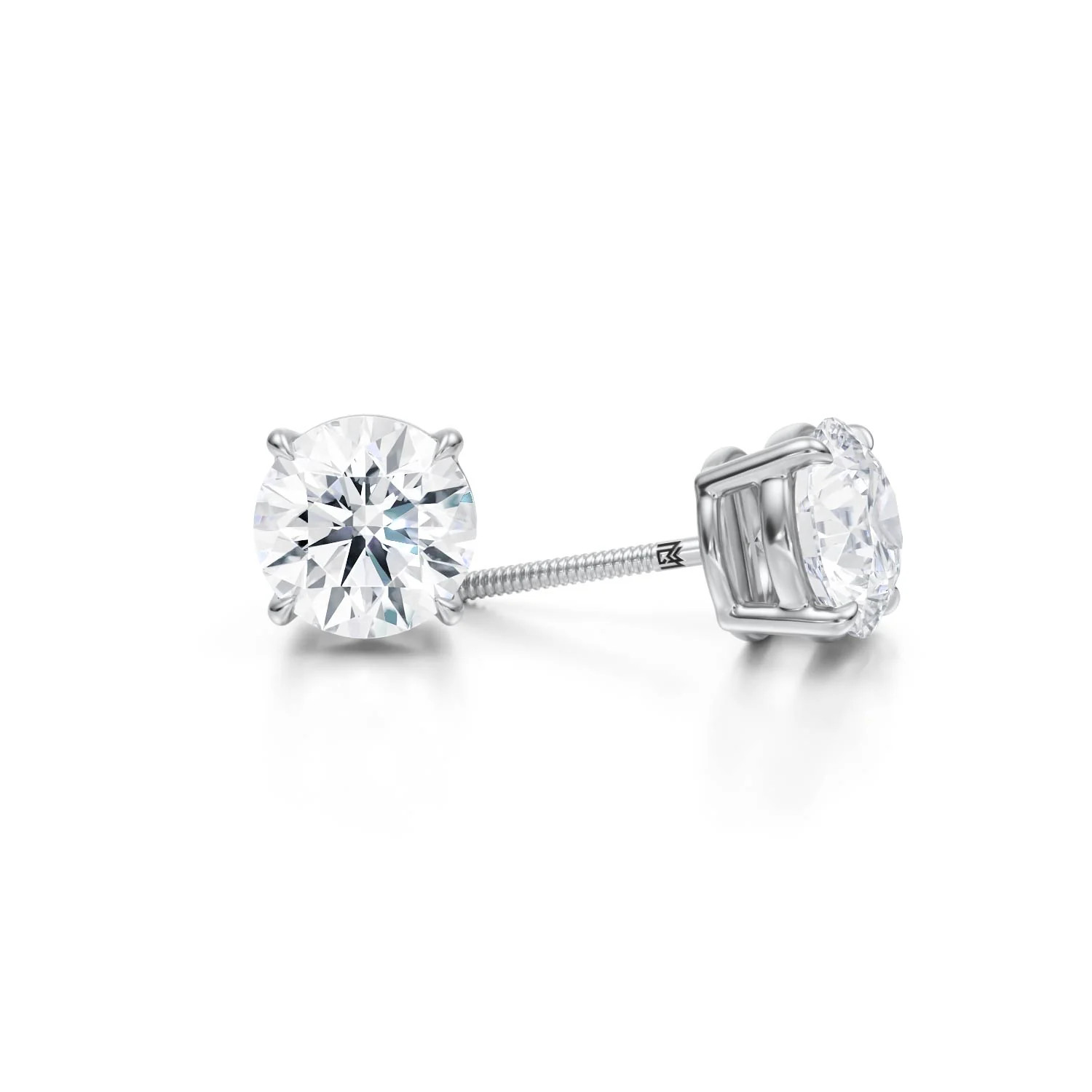 3 Carat Total Weight Round Lab Grown Diamond Stud Earrings (IGI Certified F VS1) | Michael Gabriels