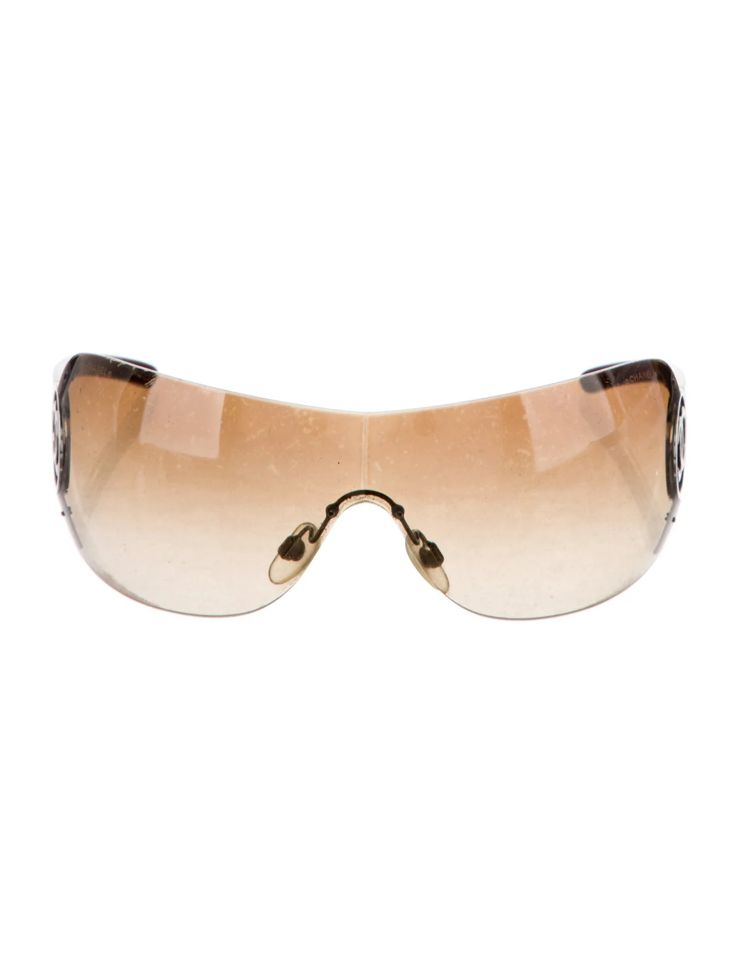 Interlocking CC Logo Shield Sunglasses | The RealReal