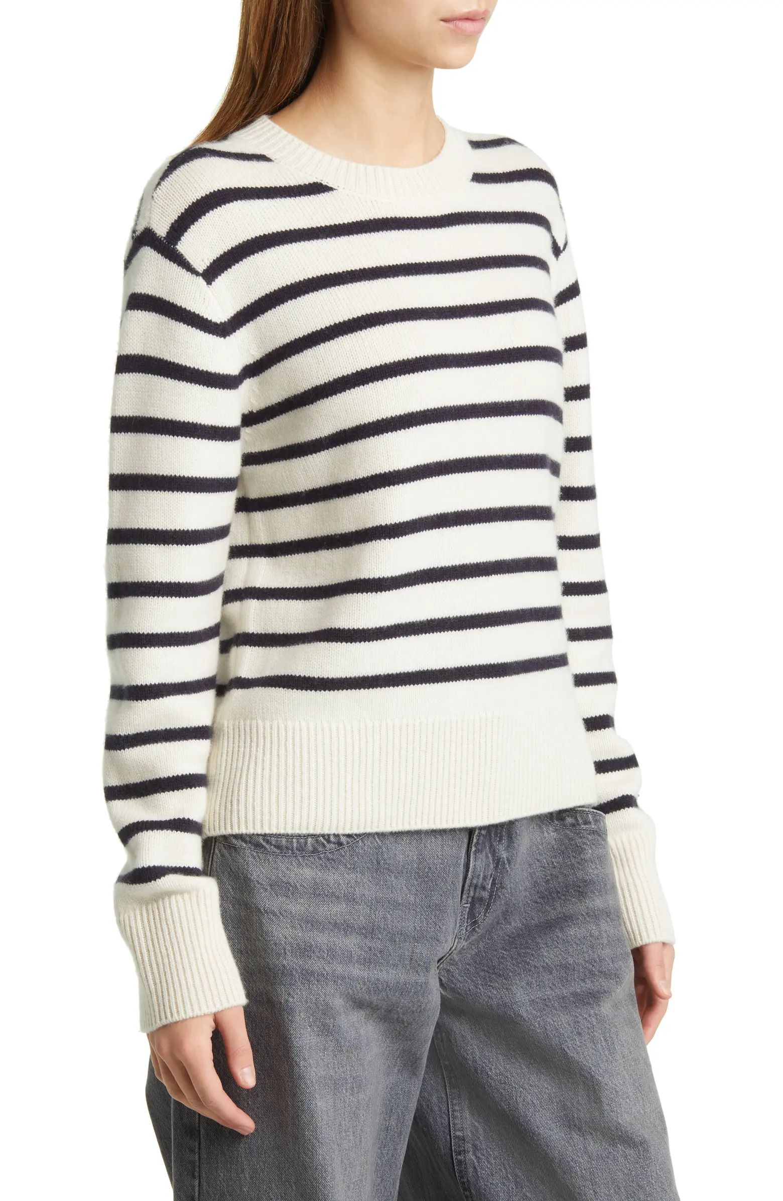 Stripe Cashmere Crewneck Sweater | Nordstrom
