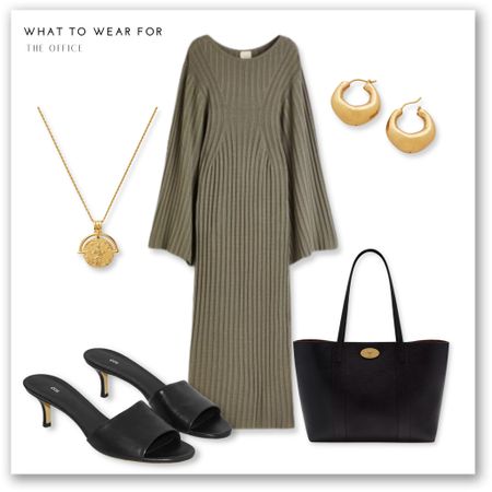 Office workwear inspo 🫶

Silk blend khaki midi knit dress, H&M, cos heeled mules, mulberry tote bag, gold jewellery, Monica Vinader, missioma

#LTKworkwear #LTKstyletip #LTKeurope