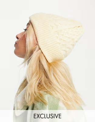 My Accessories London cable knit beanie in french vanilla | ASOS | ASOS (Global)
