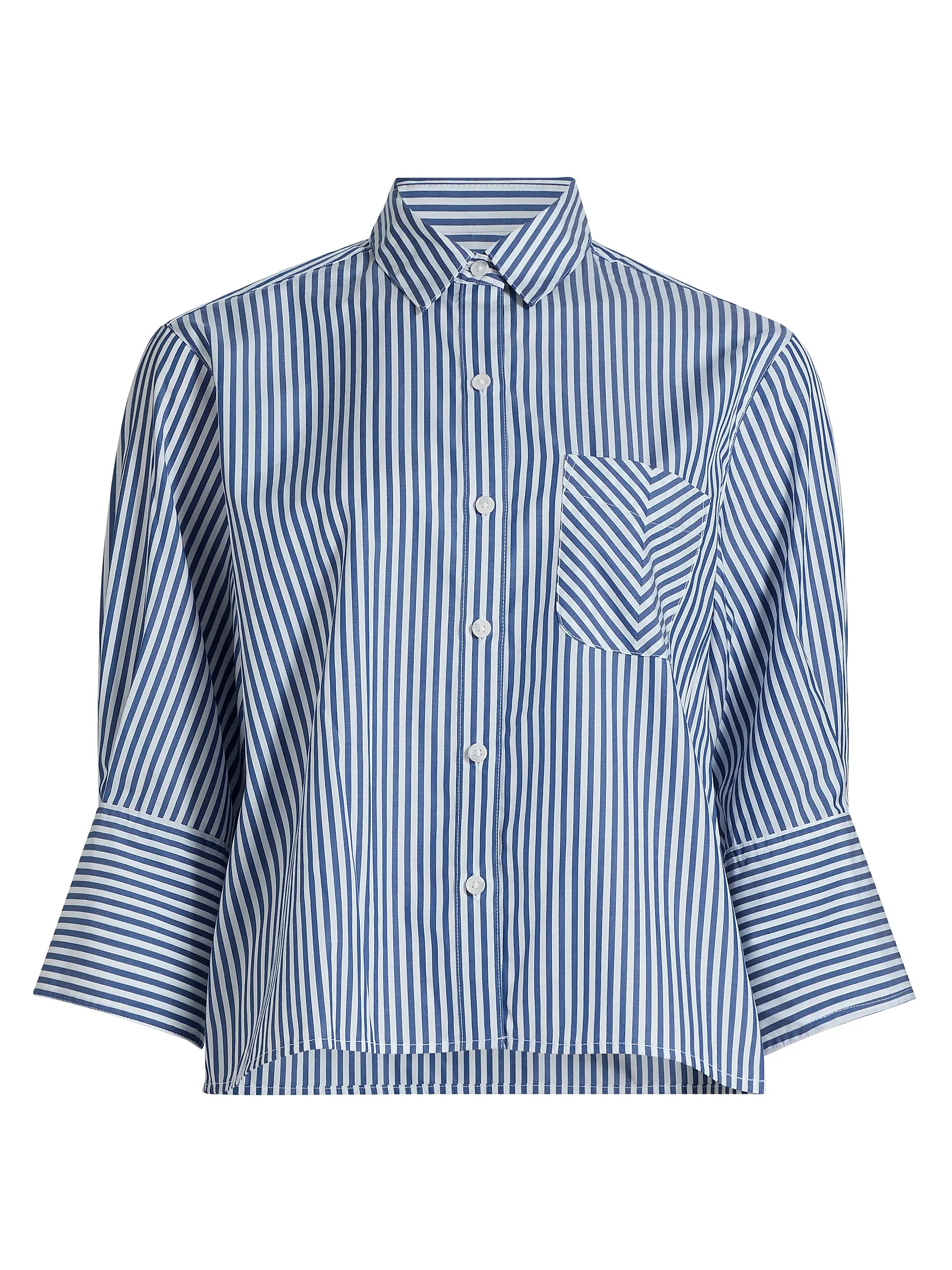 Lucia Striped Poplin Button-Front Shirt | Saks Fifth Avenue