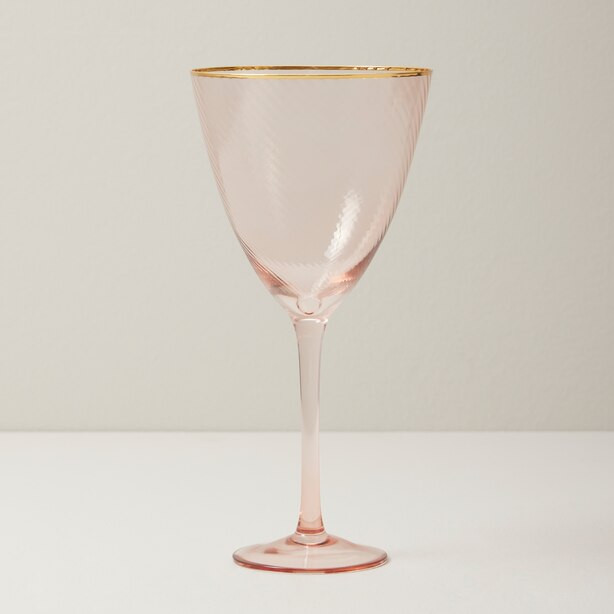 SWIRL WINE GLASS, PINK | Indigo (CA)