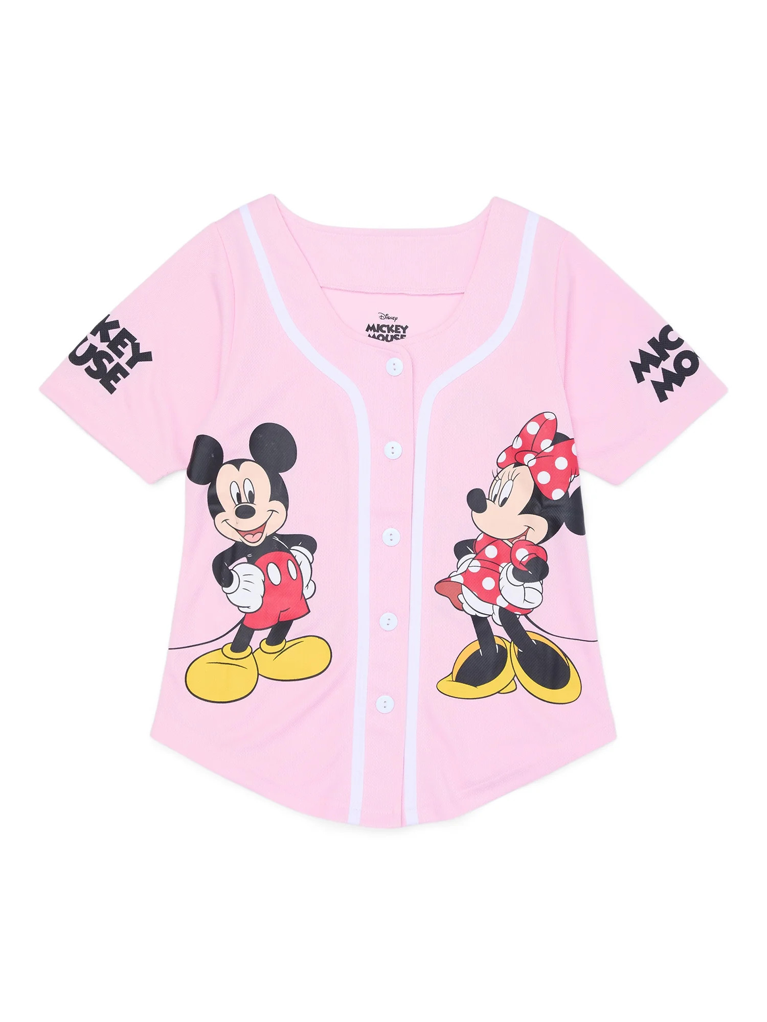 Mickey and Minnie Girls Graphic Baseball Jersey, Sizes 4-16 | Walmart (US)