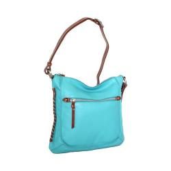 Women's Nino Bossi Carrie Leather Crossbody Bag Turquoise | Bed Bath & Beyond