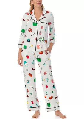 kate spade new york Women's Printed Knit Pajama Set, Small | Belk