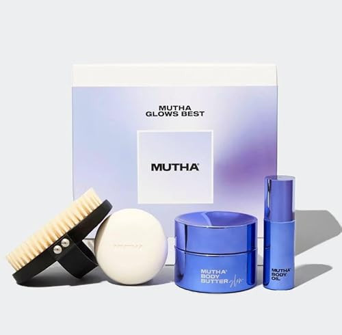 MUTHA Mutha Glows Best Set (Body Brush, Body Bar 150 g, Body Butter Glow 160 ml, and Body Oil, 25 ml) | Amazon (US)