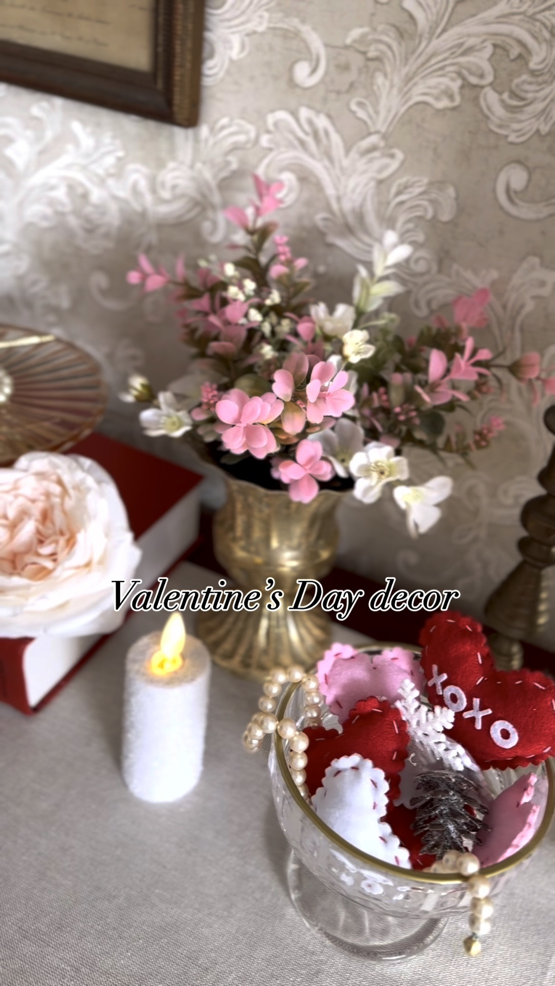 Valentine’s Day decorations, entryway table decor, sideboard table, faux roses, heart scatter, floral print vase

#LTKHome #LTKWatchNow #LTKMostLoved
