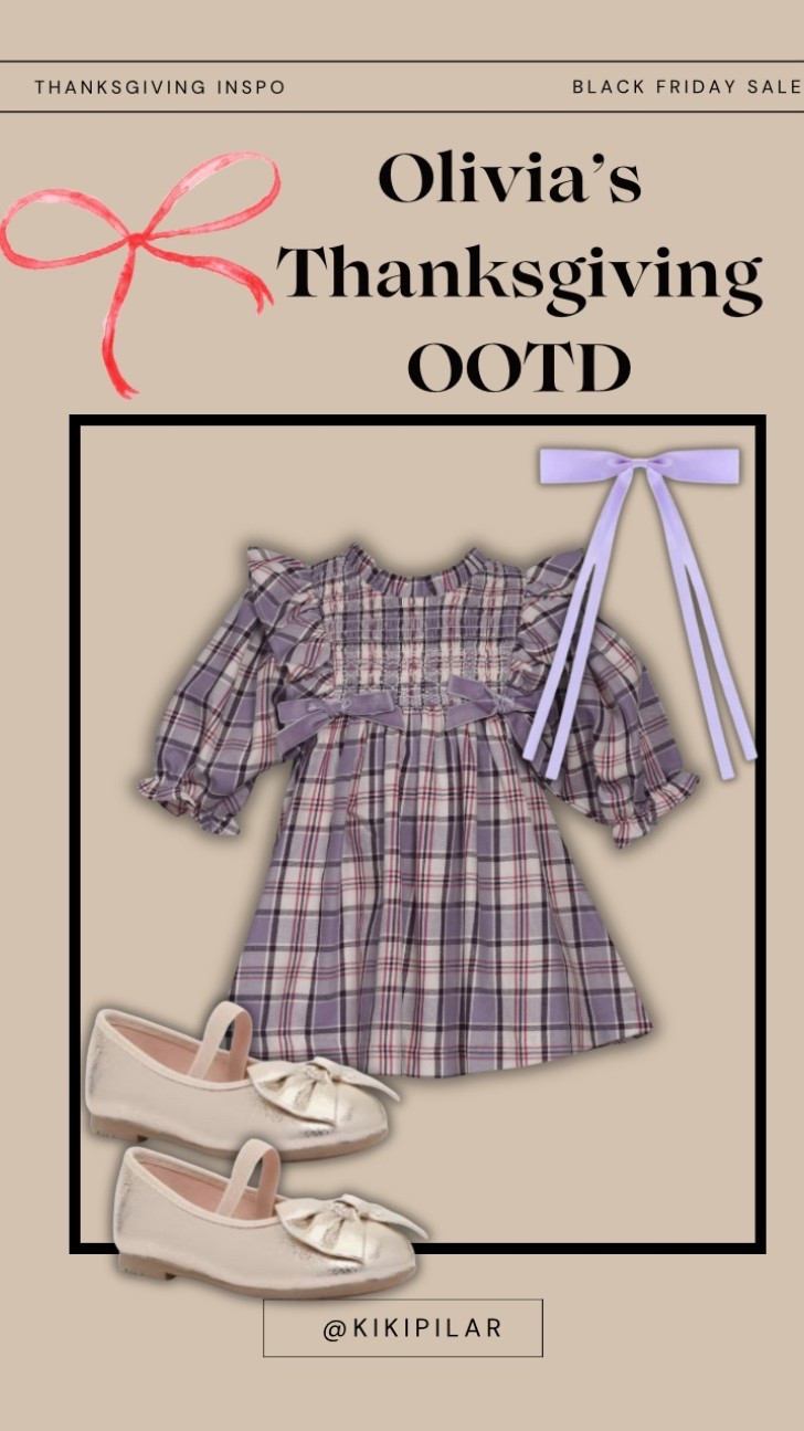 What Olivia is wearing for thanksgiving 
Everything on sale! 
Dress is 55% off
Shoes are on clearance + extra 30% off
$20 toddler dress for holiday
Holiday toddler dress
Plaid toddler dress
Thanksgiving plaid dress
Ballet flats toddler girl
Gold toddler shoes
Metallic gold shoes for girls
Flats for girls
Olivia is wearing 4T dress and 9M shoes


#LTKootd #LTKHoliday #LTKKids