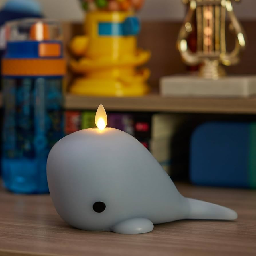 Luminara Flameless Home Decor - Whale Figural LED Candle Natural Color, Blue, 6.6" x 4.3" Real Wa... | Amazon (US)