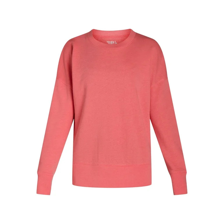 Time and Tru Women's Crewneck Sweatshirt with High-Low Hem, Sizes XS -4X | Walmart (US)