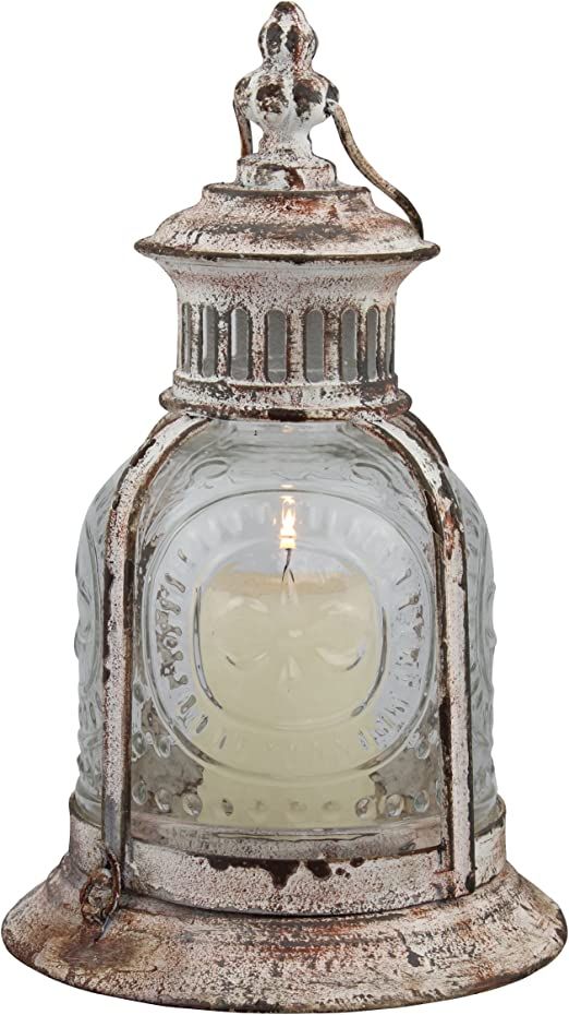 Stonebriar Antique White Metal Votive Candle Lantern with Handle | Amazon (US)