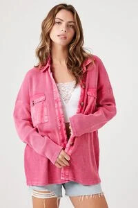 Drop-Sleeve Button-Up Shacket | Forever 21 (US)