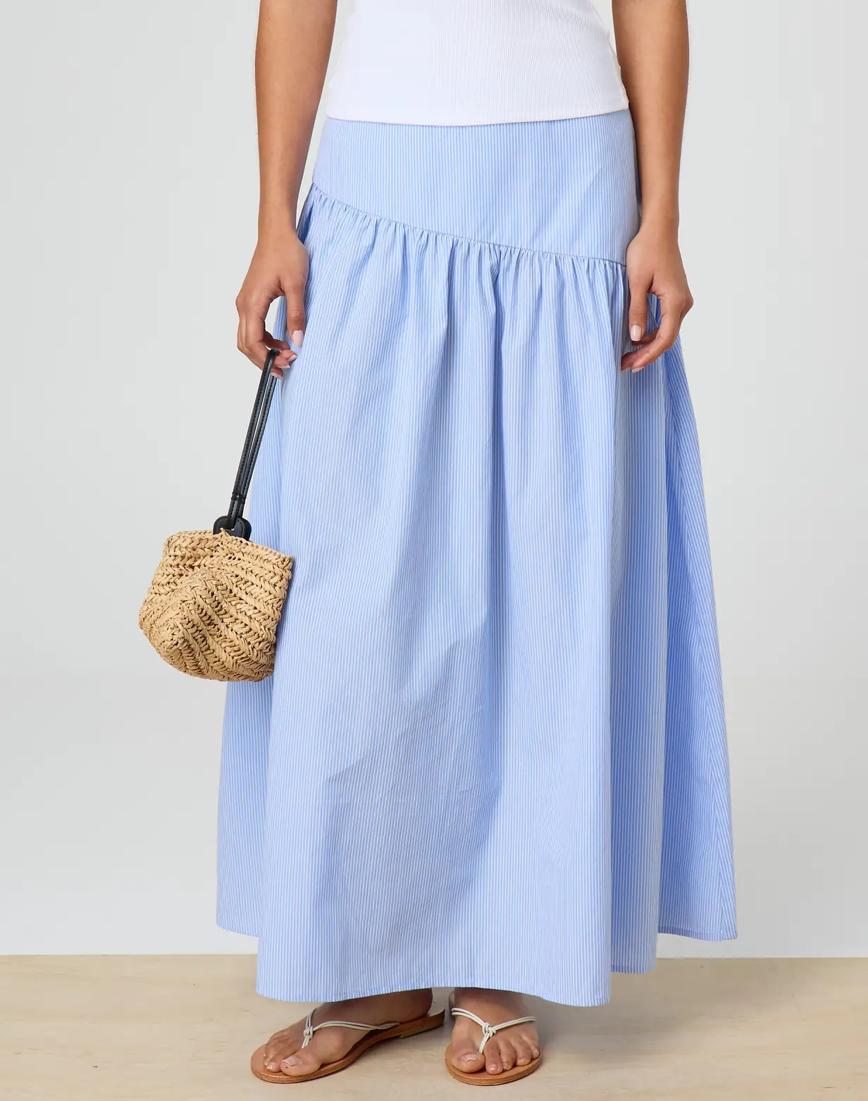 Poplin Low Rise Asymmetrical Maxi Skirt | Glassons (Australia)