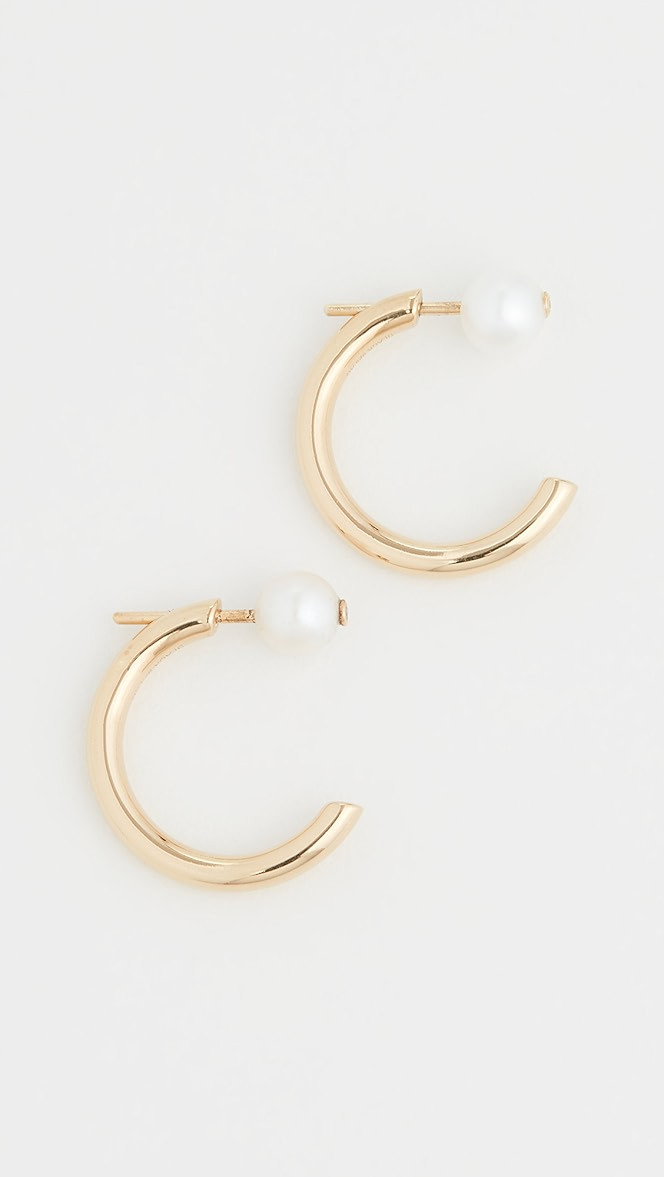 Elly Pearl Hoops | Shopbop