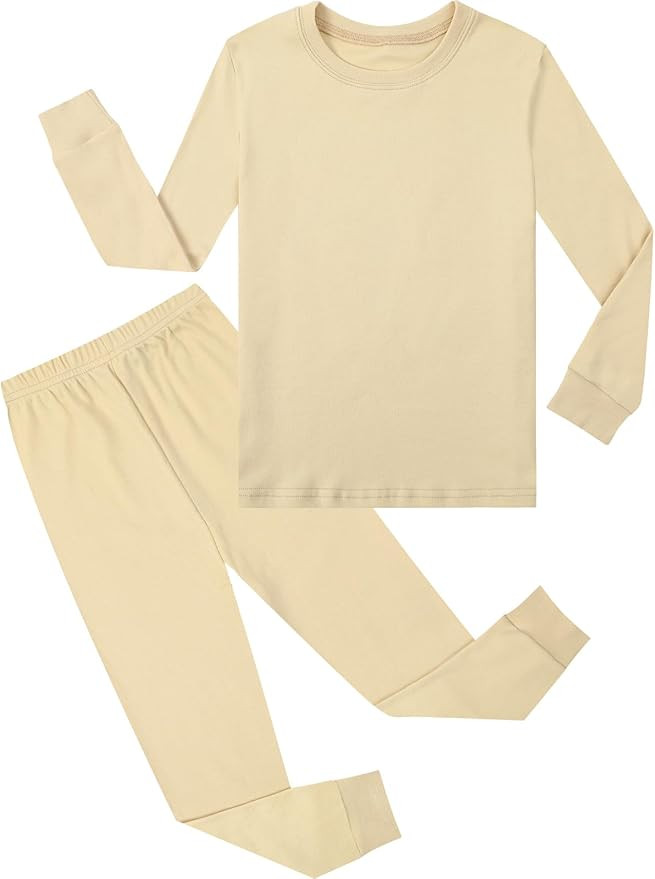 A&J DESIGN Pajamas Set for Kids 2-14 Years, 100% Cotton Solid Color 2 Piece Pjs | Amazon (US)