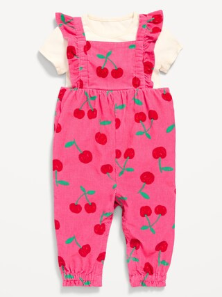 Short-Sleeve Ribbed T-Shirt and Corduroy Jumpsuit Set for Baby | Old Navy (US)