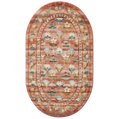Rifle Paper Co. x Loloi Courtyard Terracotta Area Rug feat. CloudPile | Wayfair North America