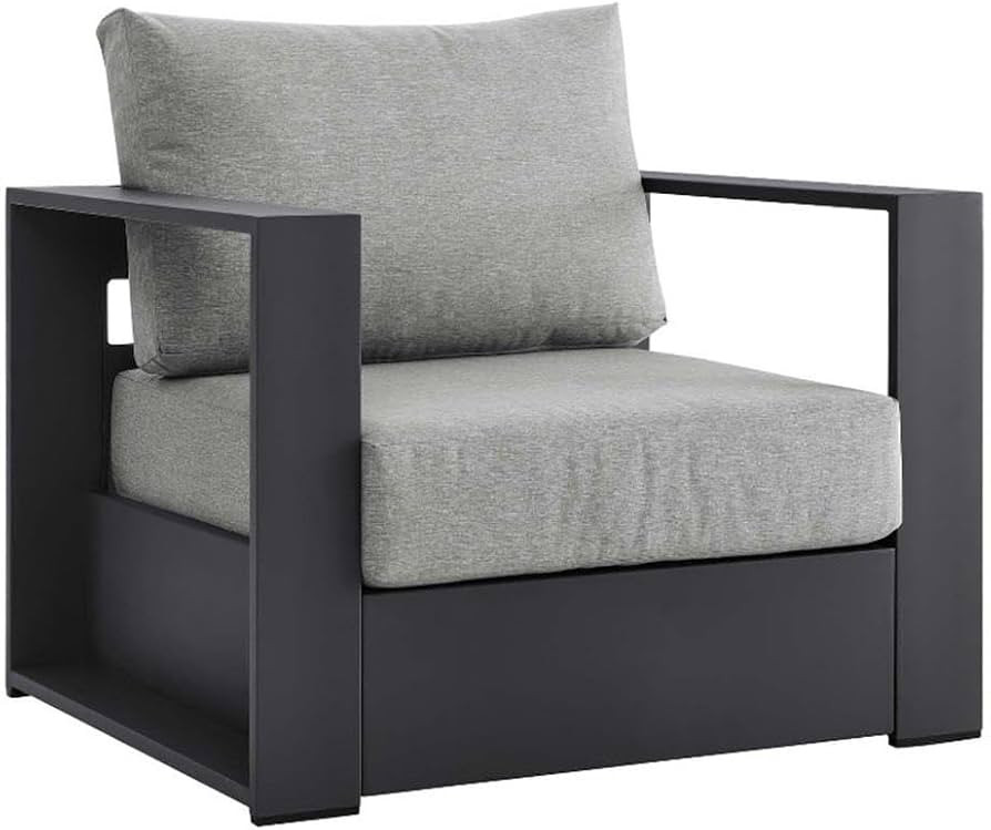 Modway Tahoe Aluminum Outdoor Patio Armchair in Gray Gray | Amazon (US)