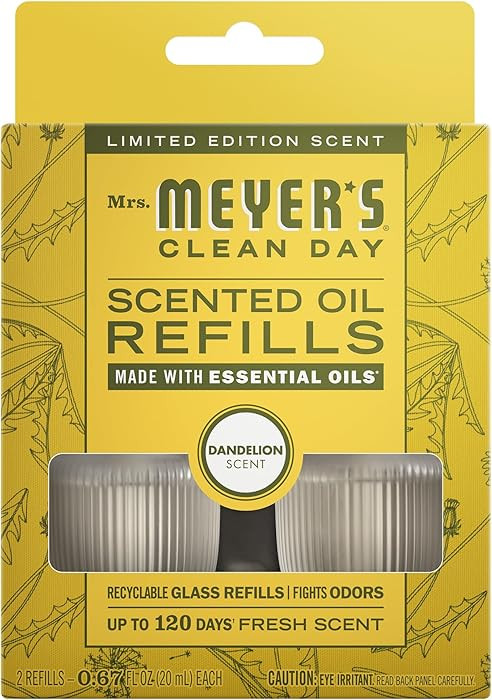 MRS. MEYER'S CLEAN DAY Premium Scented Oil Refills, Dandelion, Contains 2 .67 fl oz Refills | Amazon (US)
