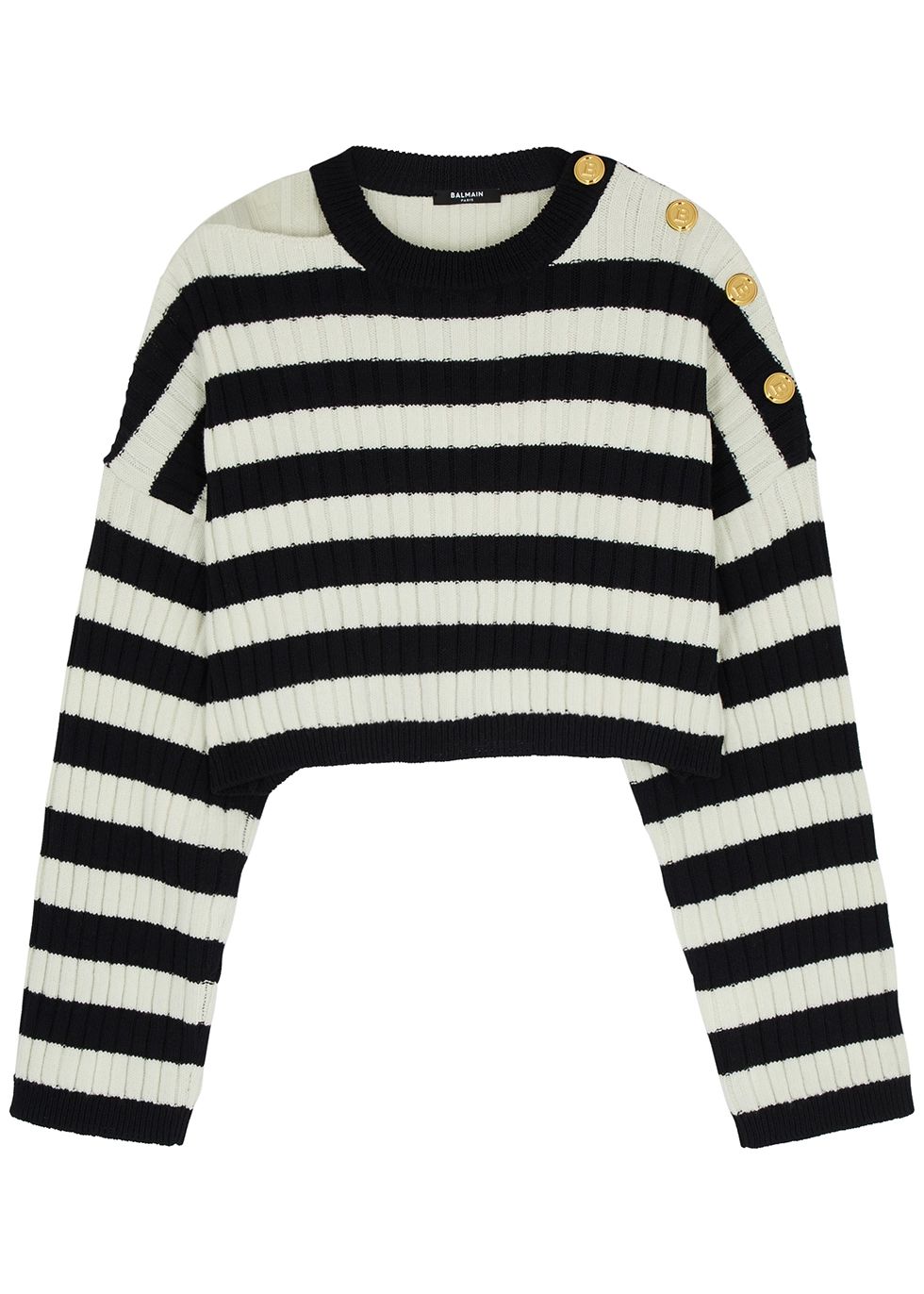 Striped cropped wool-blend jumper | Harvey Nichols (Global)