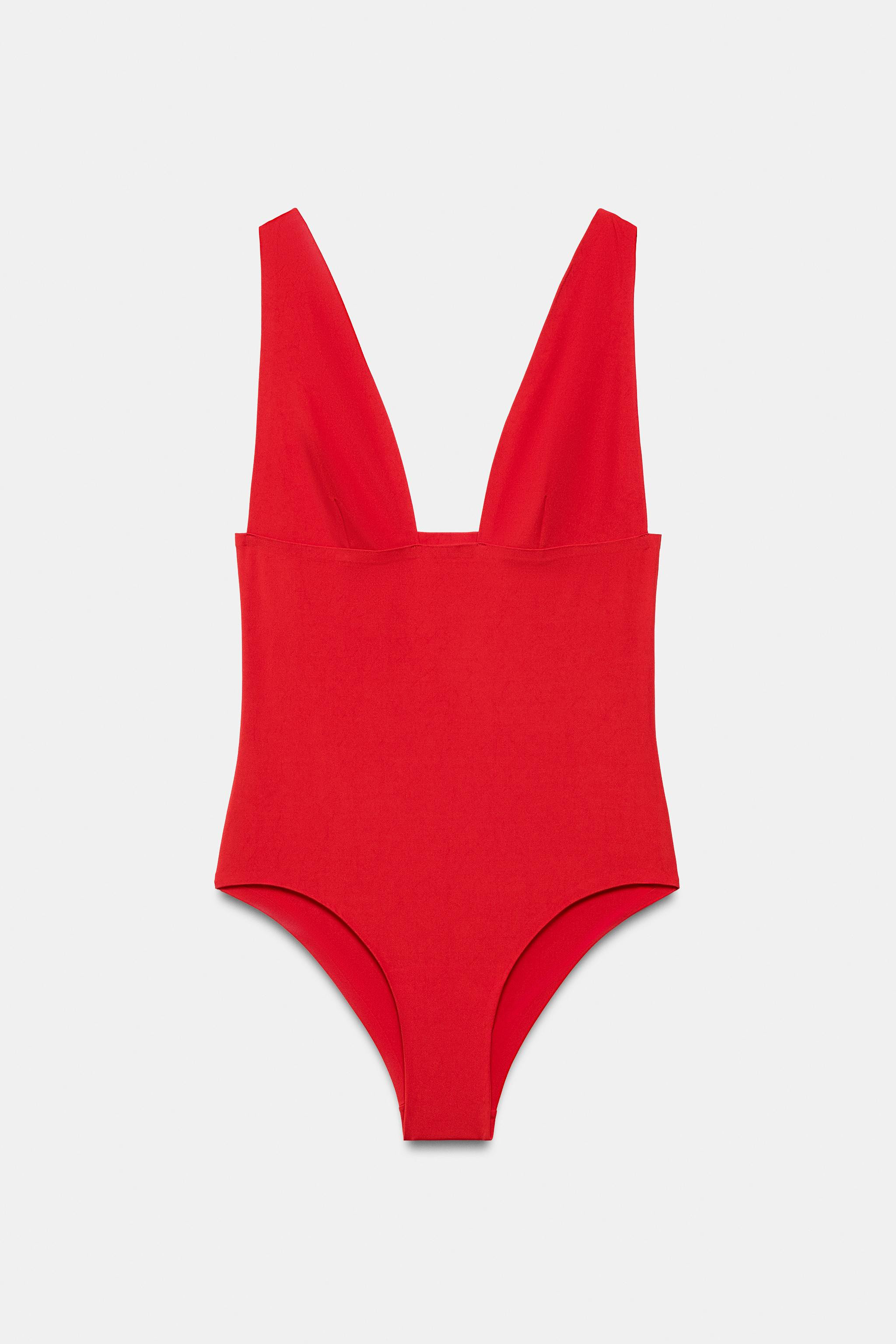 SOLID PLUNGE SWIMSUIT | Zara US