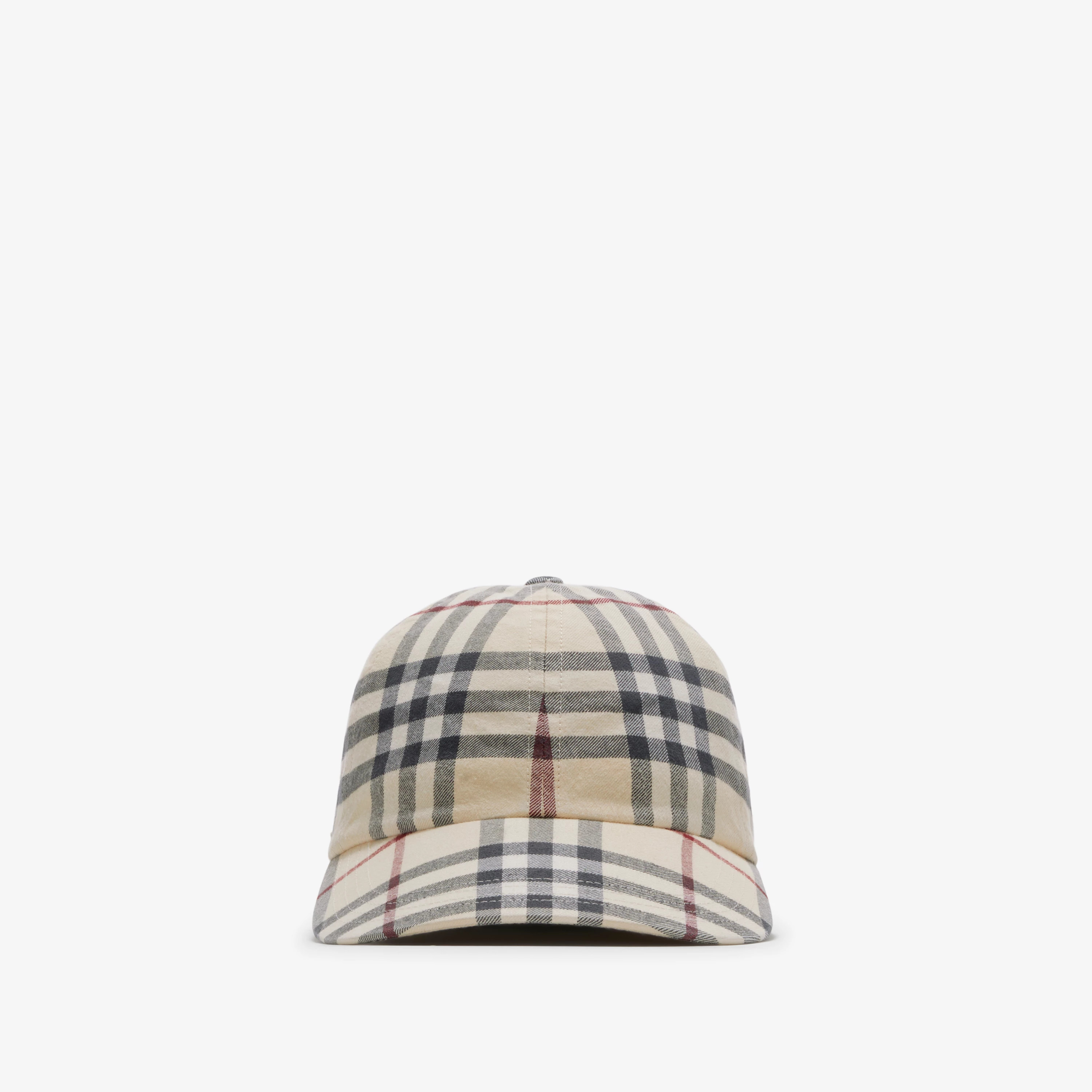 Check Cotton Baseball Cap in Stone | Burberry® Official | Burberry (US)