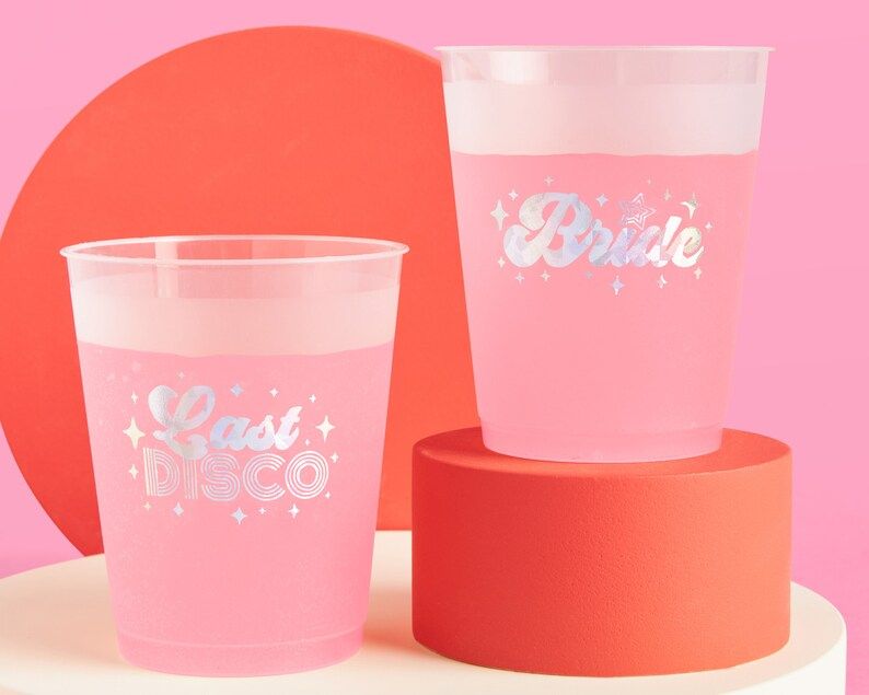 Xo Fetti Bachelorette Party Last Disco Cups  Iridescent 16 - Etsy | Etsy (US)