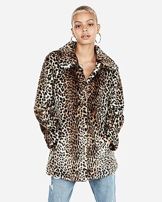 Faux Fur Leopard Coat | Express