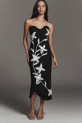 Elliatt Strapless Embellished Midi Dress | Anthropologie (US)