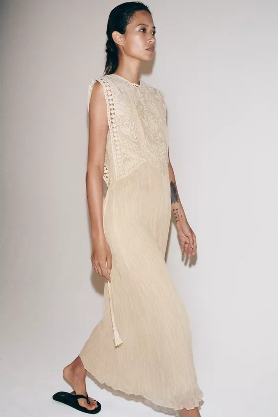 COMBINATION DRESS WITH DETACHABLE OVERLAY ZW COLLECTION | Zara US