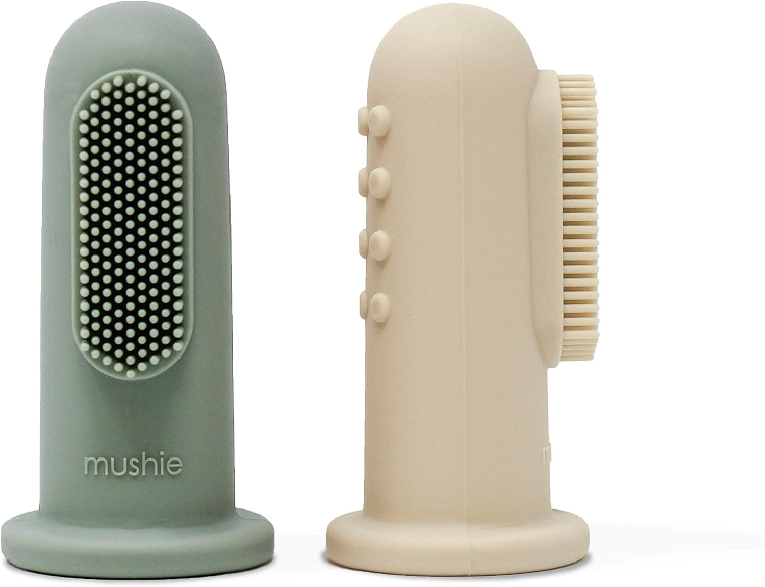 mushie Baby Finger Toothbrush (Cambridge Blue/Shifting Sand) 2-Pack | Amazon (US)