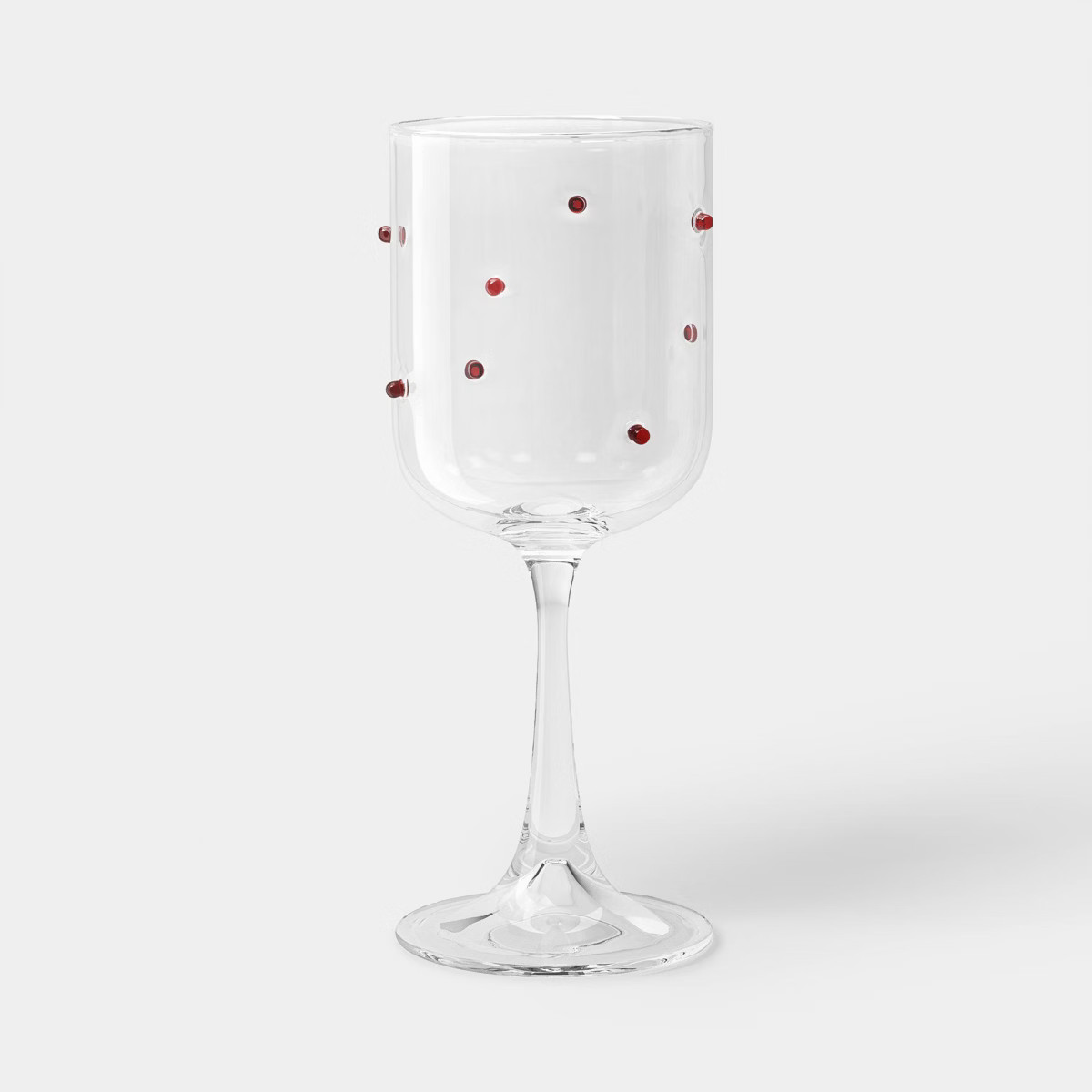 14.5 fl oz Wine Glass Clear with Red Dots - Threshold™ | Target