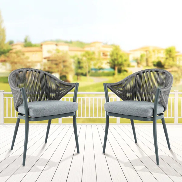 Mukul Patio Dining Chair with Cushion | Wayfair North America