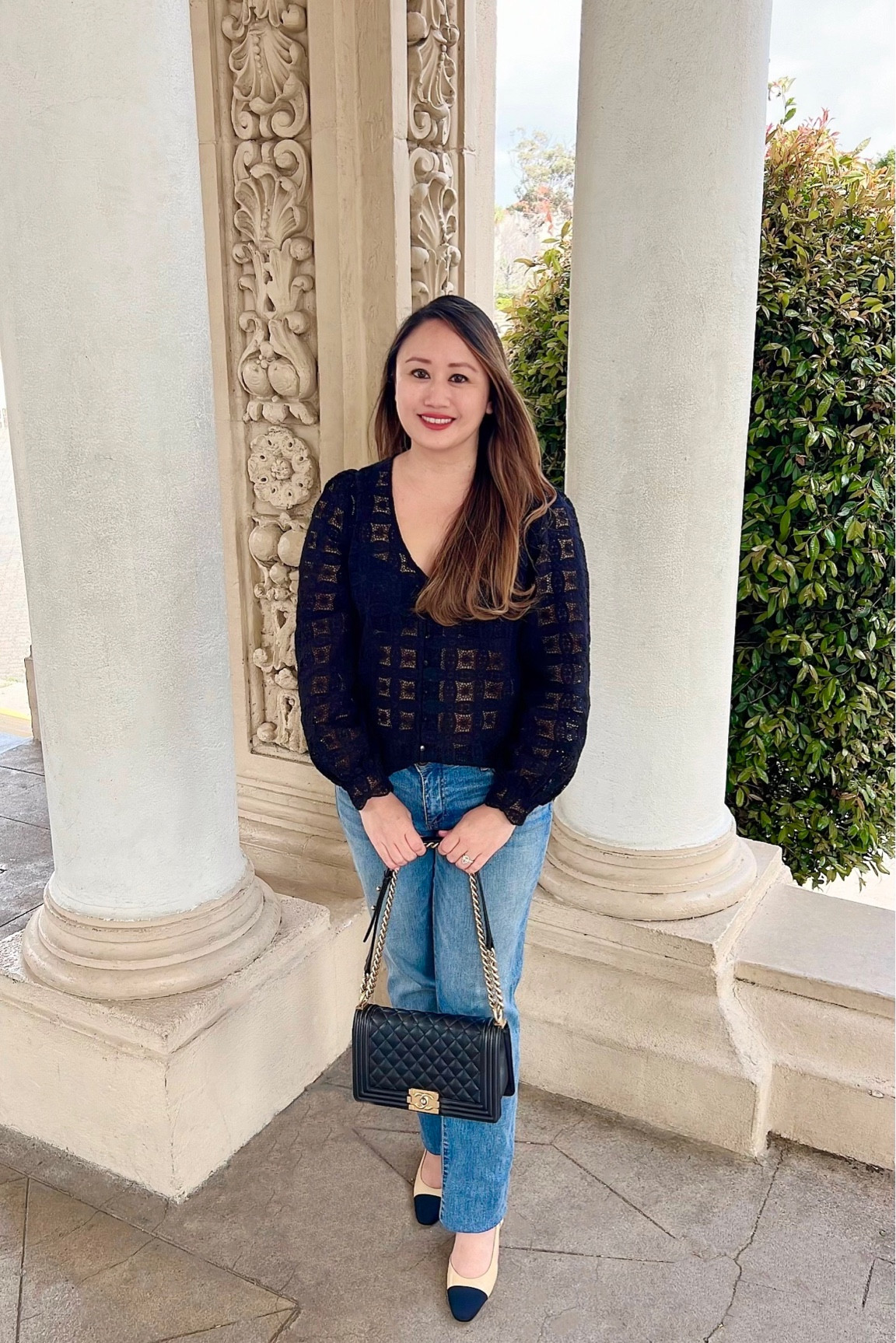 I've completely fallen for this stunning lace shirt from Sezane - it's the perfect blend of casual elegance and comfort. And, of course, no outfit feels quite complete without a touch of Chanel. My Chanel slingbacks and Chanel Boy bag have become my go-to pieces, seamlessly fitting with anything I wear, from my most laid-back looks to the more sophisticated ones. 

#LTKstyletip #LTKshoecrush #LTKitbag