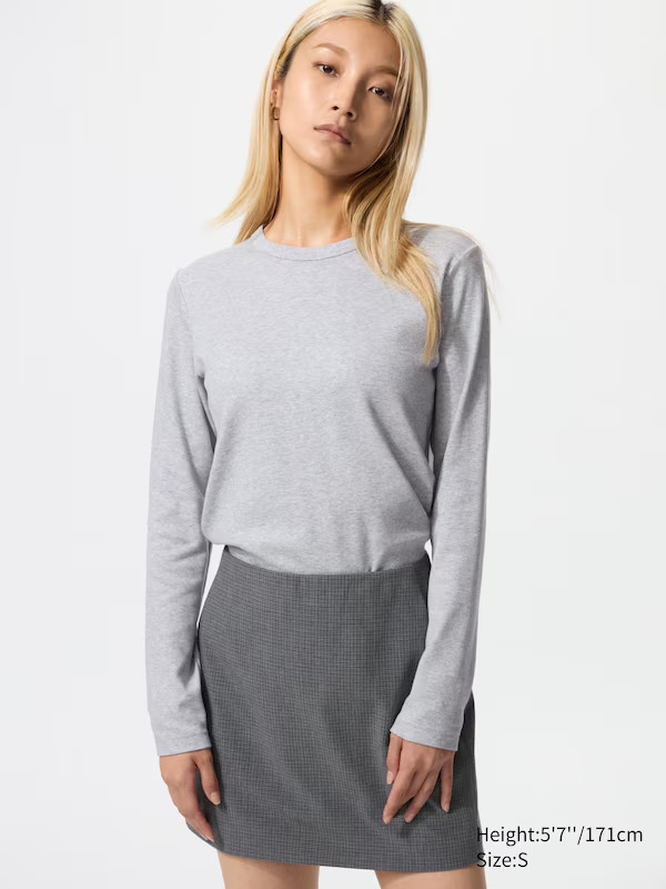 Smooth Stretch Cotton T-Shirt (Long Sleeve) | UNIQLO (UK)