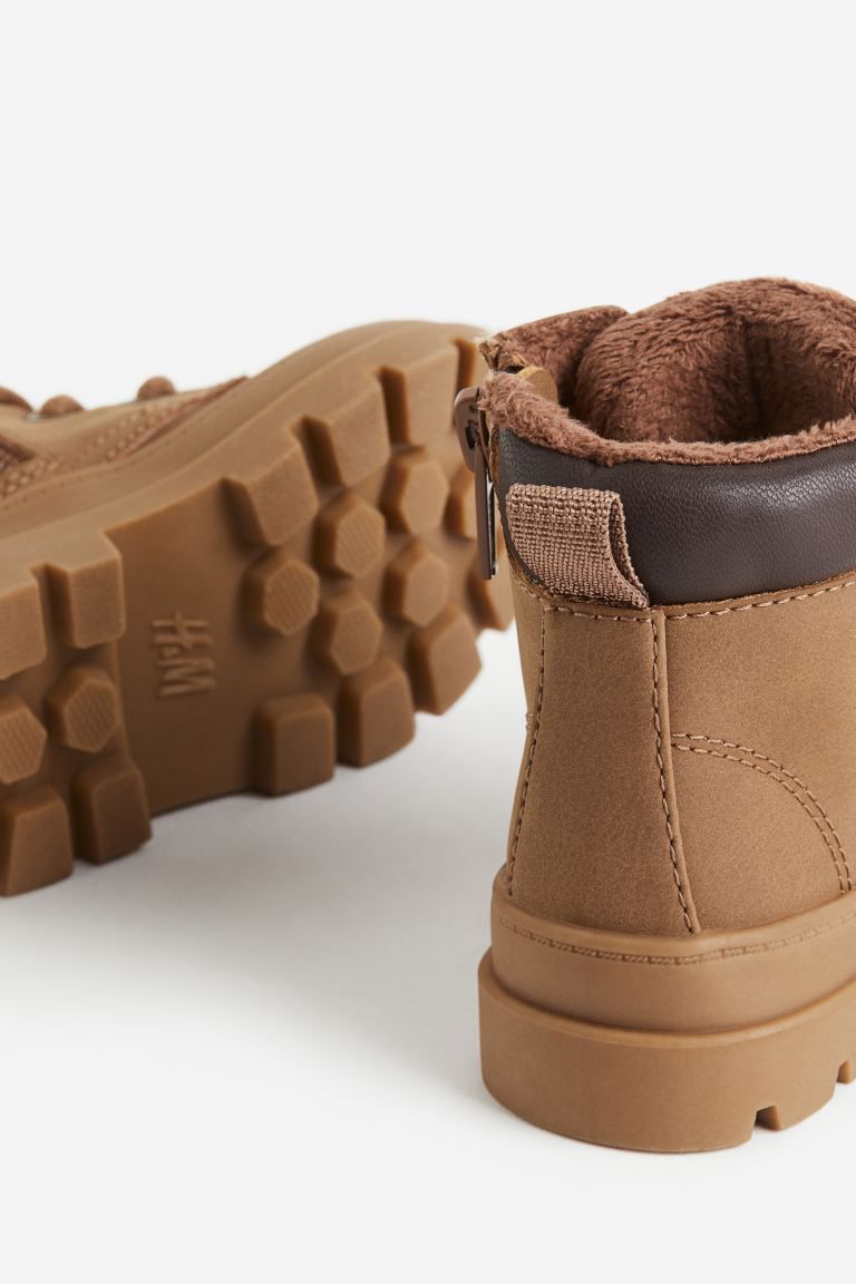 Warm-lined lace-up boots - Brown - Kids | H&M US | H&M (US + CA)