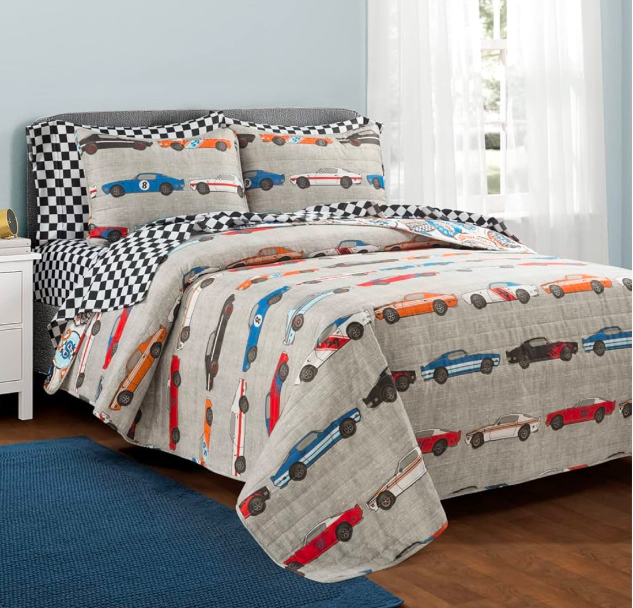 Yay or Nay for Jett’s new bedding?! Love that it’s a lightweight quilt and not too little boy-ish #boyroom #racecar #checkered #bedding #quilt #amazon 

#LTKKids #LTKHome