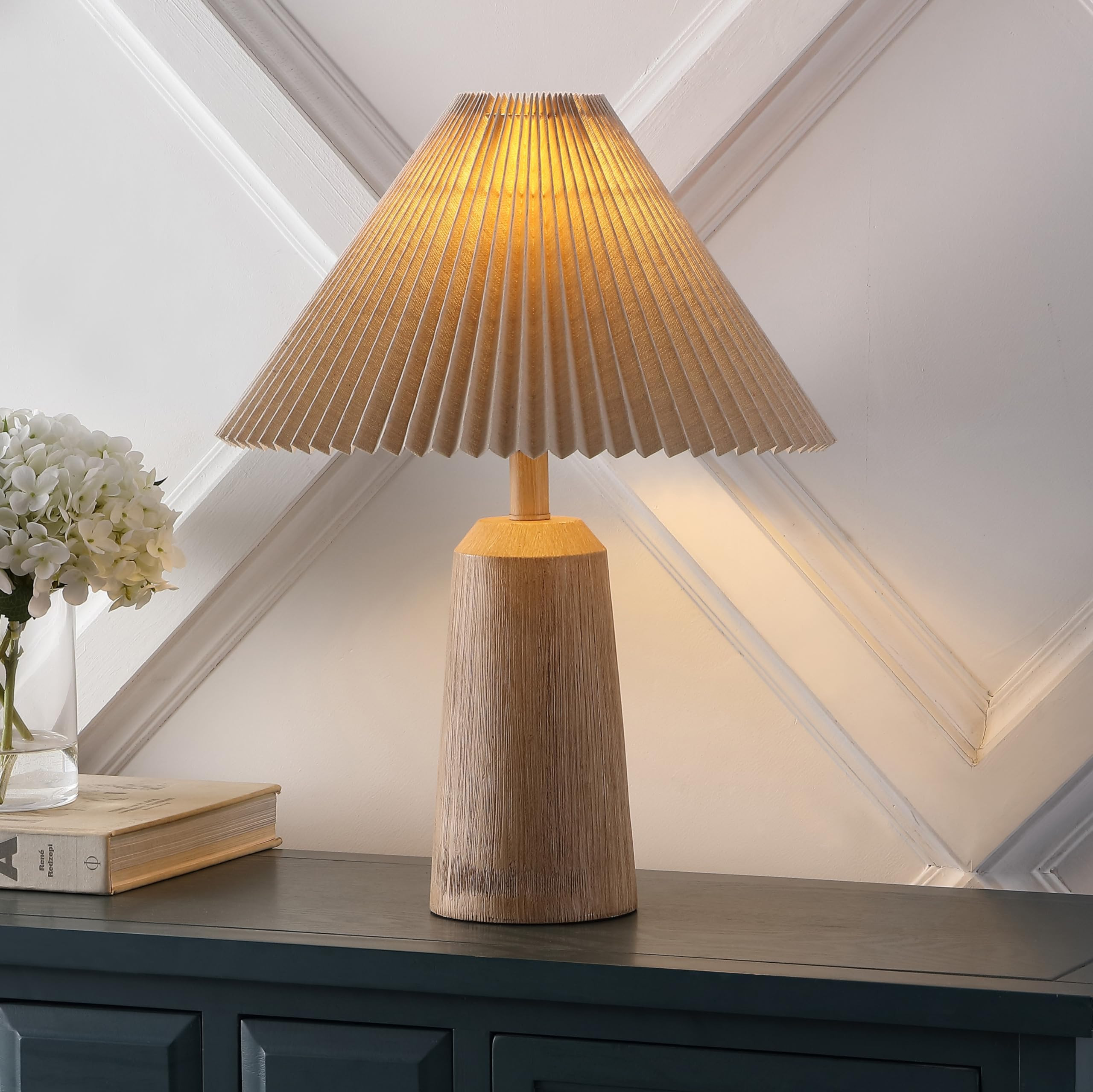 Eyely EYL1146A Barbara 20.5" Rustic Scandinavian Resin/Iron Lighthouse LED Table Lamp with Pleate... | Amazon (US)