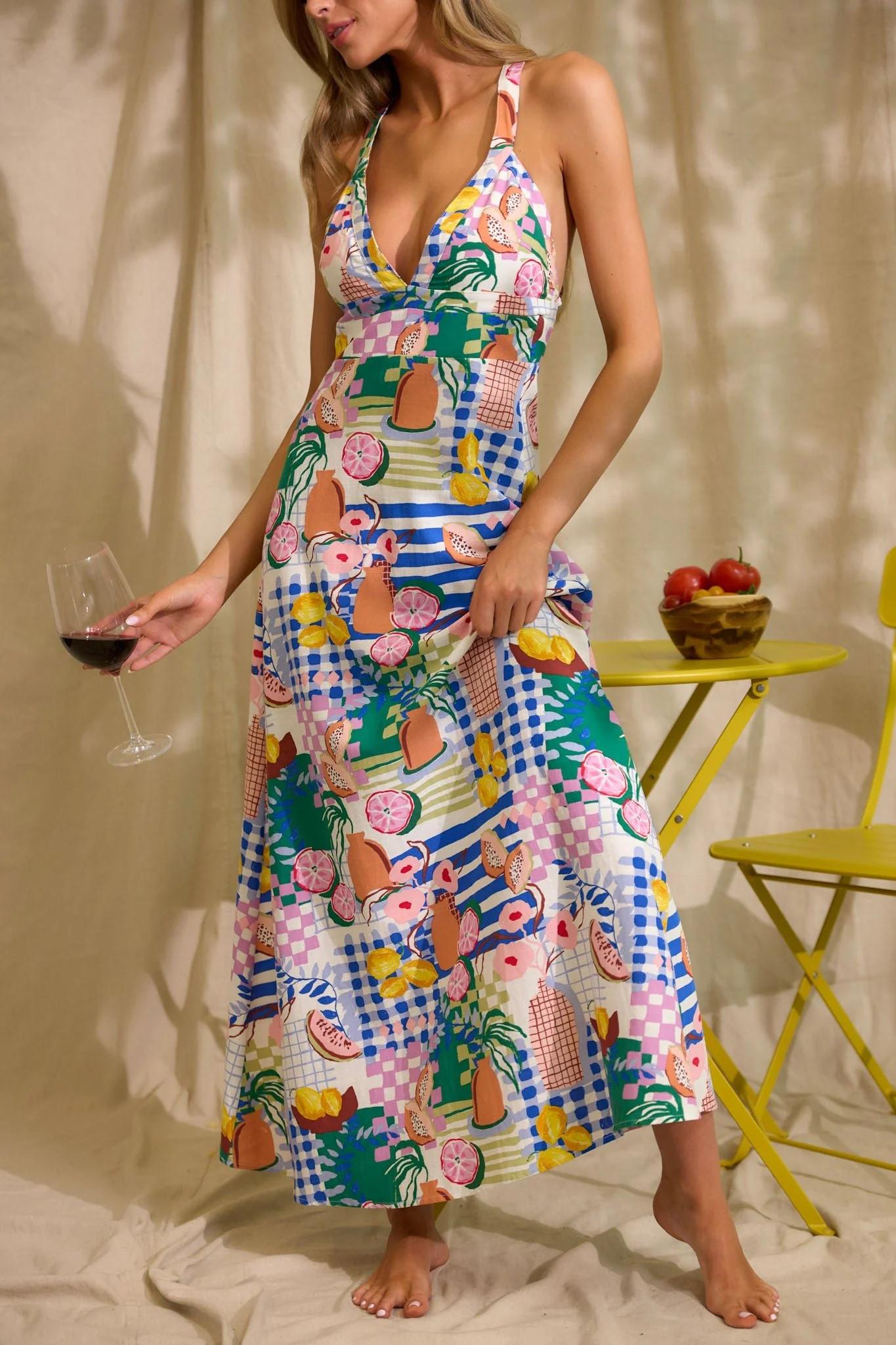 MINKPINK Al Fresco Blue Midi Dress | Red Dress