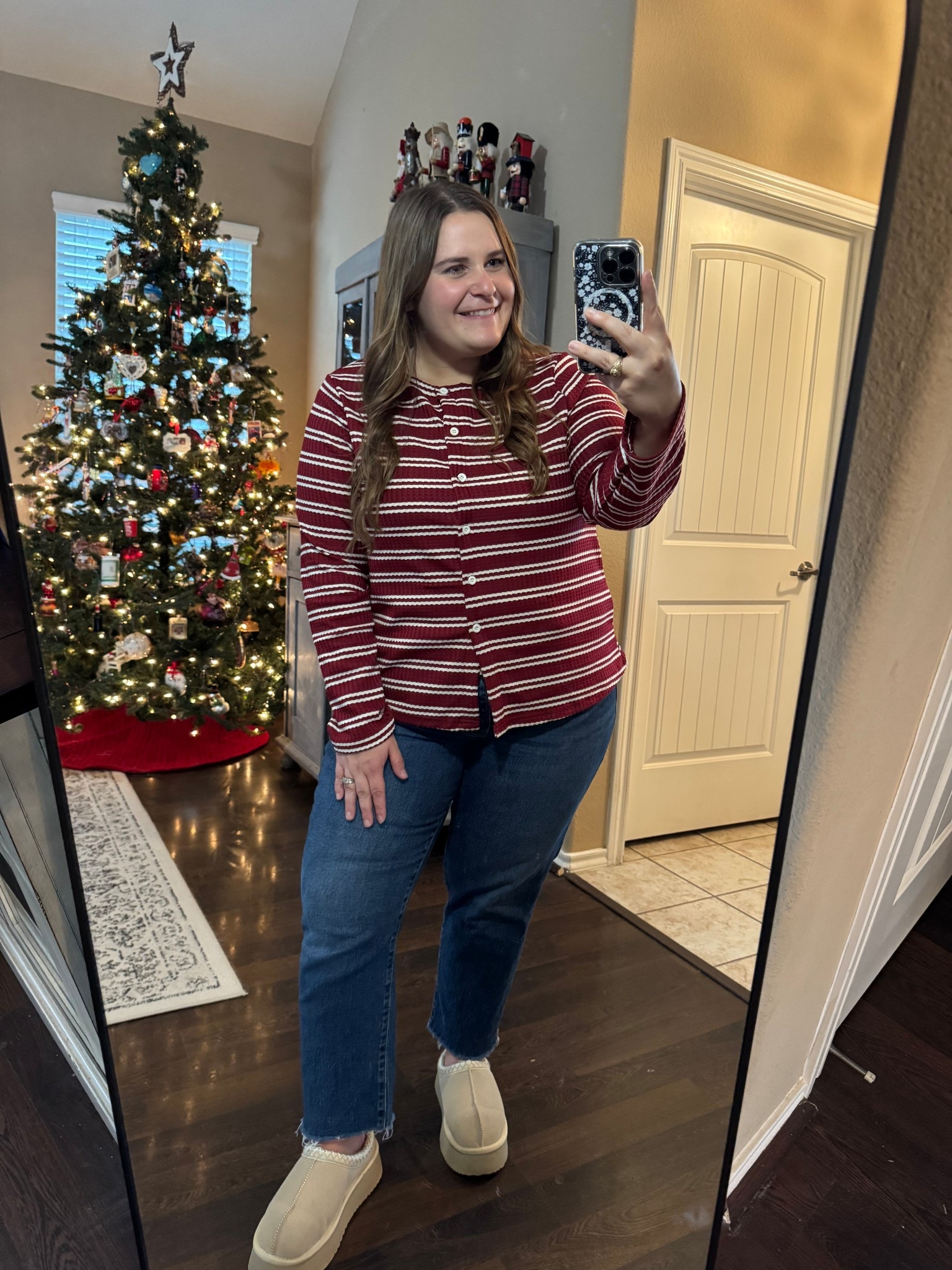 Cute and comfy SHEIN cardigan (wearing a 2xl) paired with old navy jeans (size 16) 

#LTKPetite #LTKMidsize #LTKPlusSize