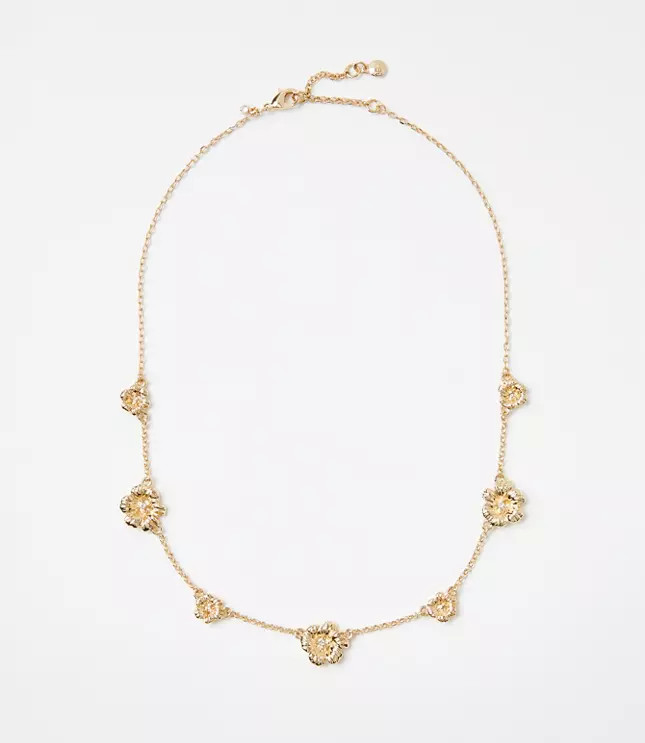 Metal Flower Necklace | LOFT