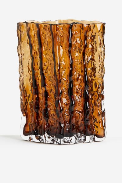 Large Textured Glass Vase | H&M (US + CA)
