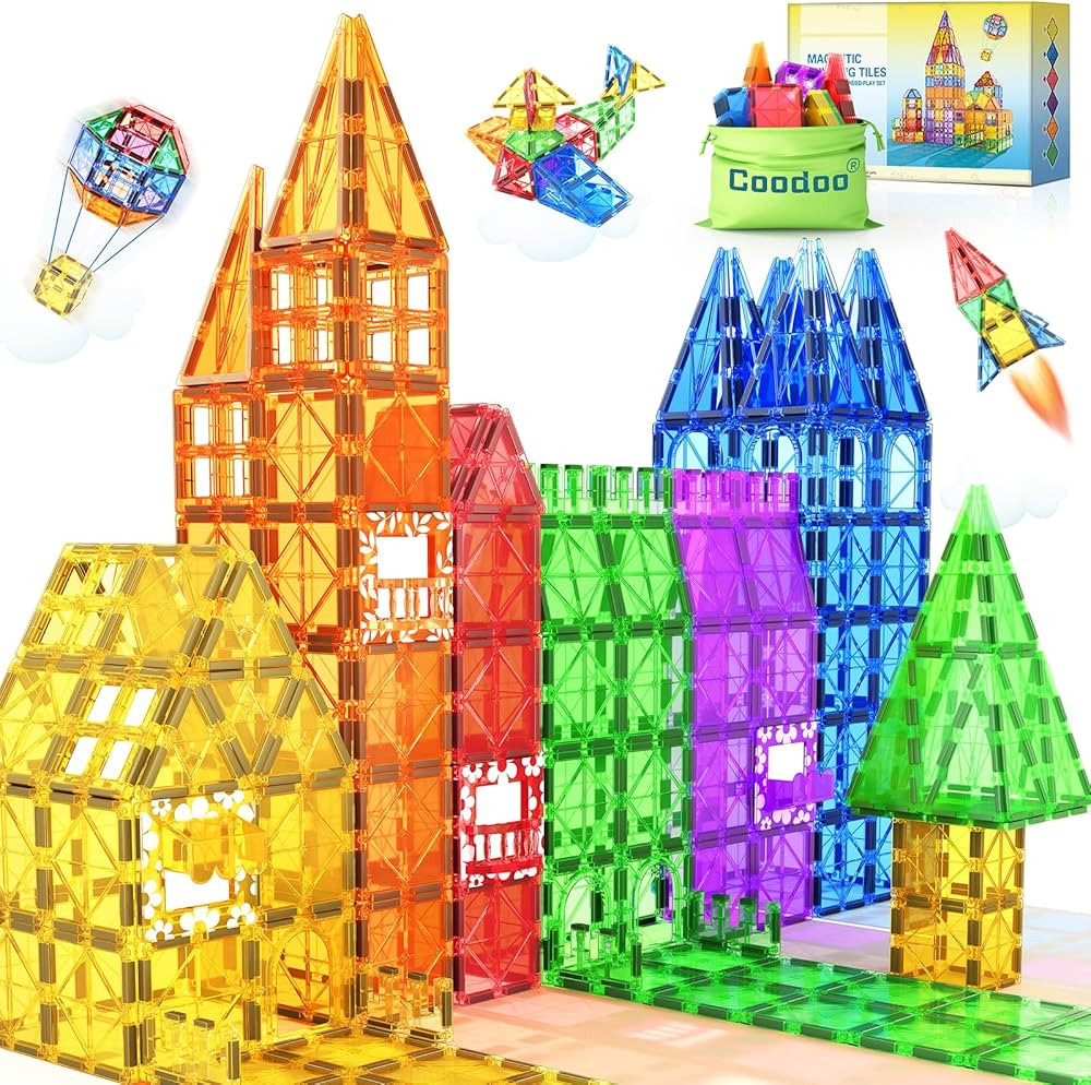 60 PCS Magnetic Building Tiles Kids Toys STEM Magnetic Blocks Sensory Toys Kids Games Magnet Buil... | Amazon (US)