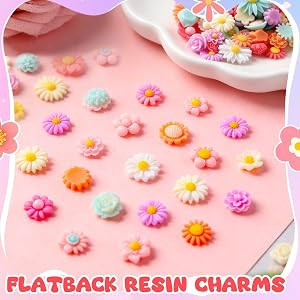 X Hot Popcorn Flatback Resin Flower Charms Random Slime Charms Flatback Cabochons Daisy Embellish... | Amazon (US)
