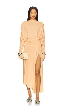 The Andamane Wisteria Midi Dress in Peach from Revolve.com | Revolve Clothing (Global)