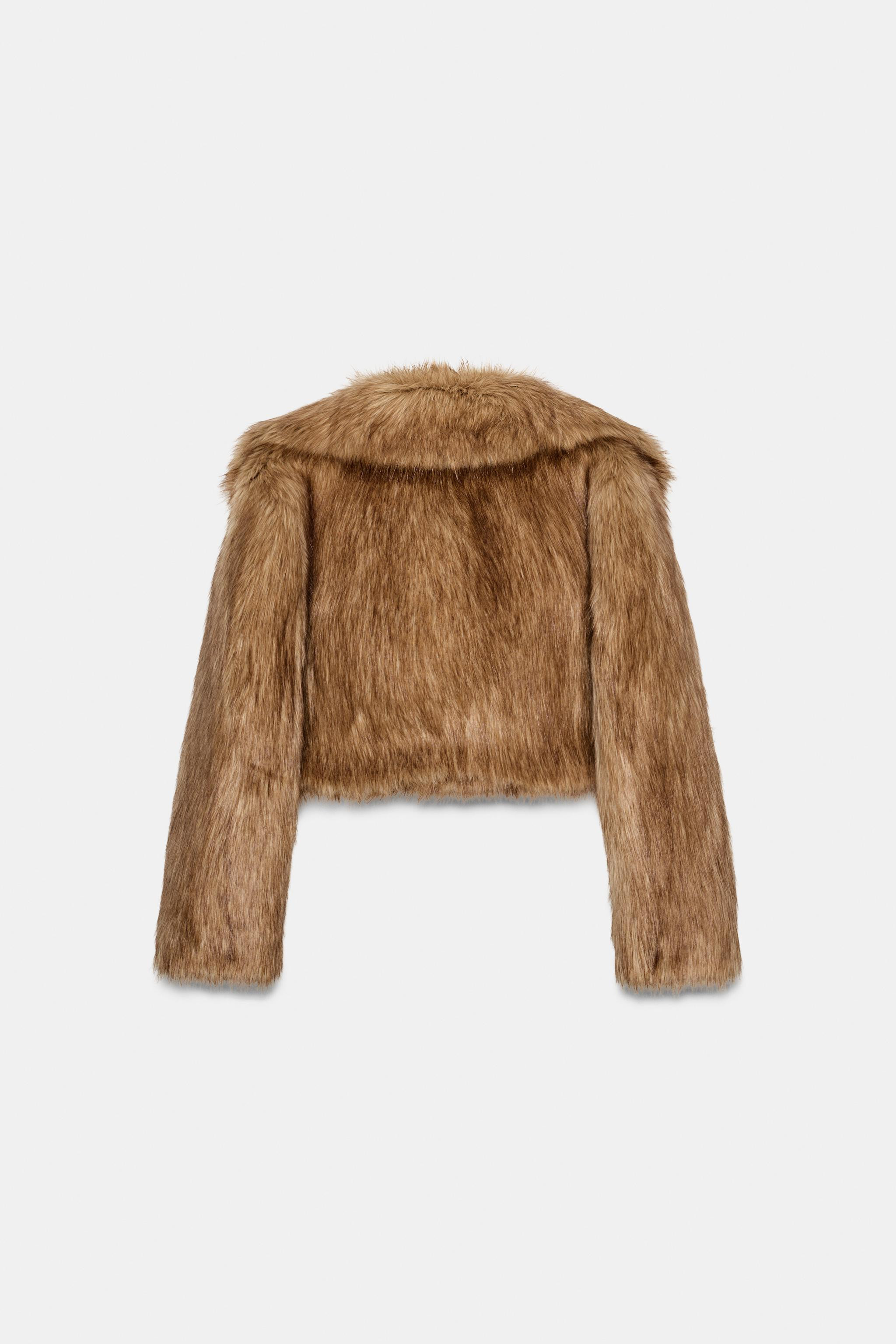 ZW COLLECTION FAUX FUR CROPPED JACKET | Zara US